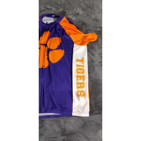 Clemson Football XL Jersey Shirt & Socks Orange Blue White Full Zip Pockets - Picture 4 of 13